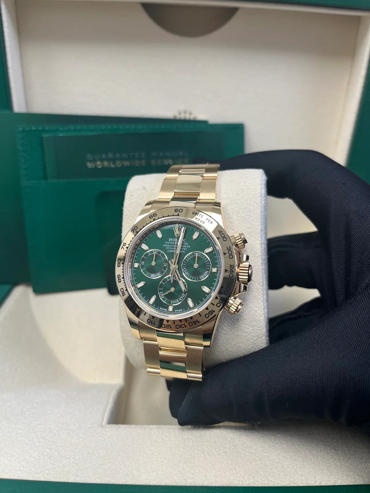 Daytona 40mm Oro Giallo Quad Verde